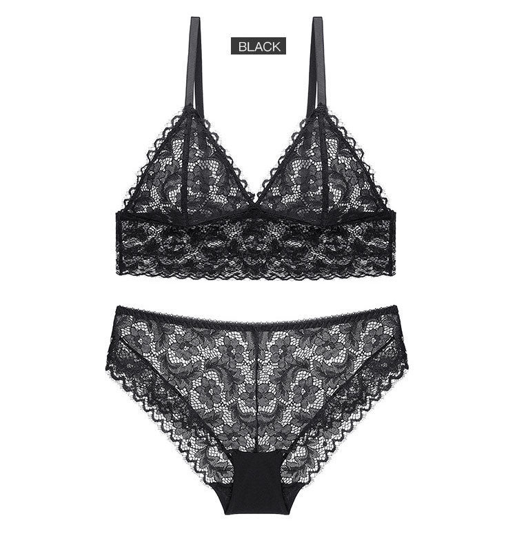 Sheer Lace Bralette Set
