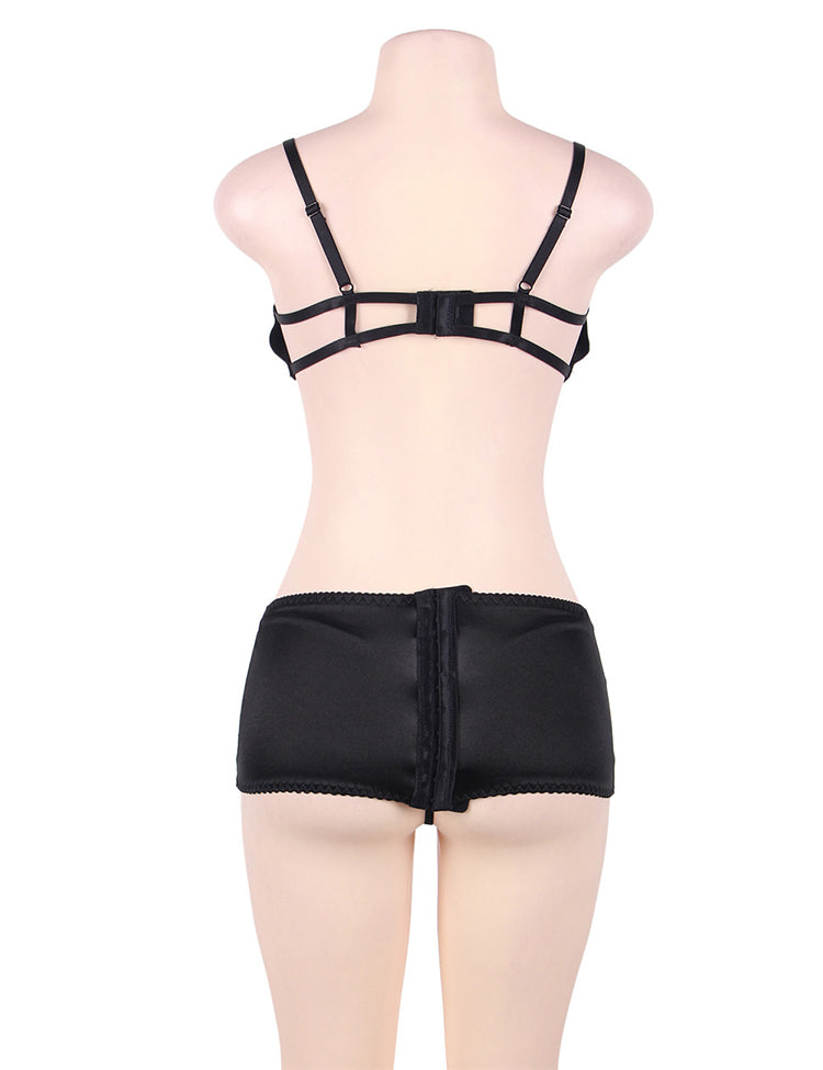 Elegant Black Babydoll With Garter