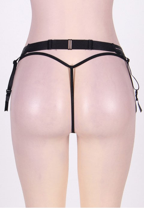 Elasticized Strappy Garter With G-string