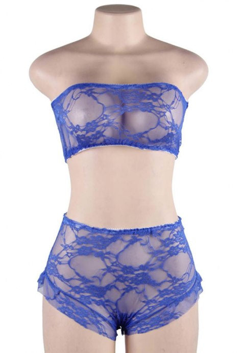 Sexy High Waist Sheer Lace Bralette Set