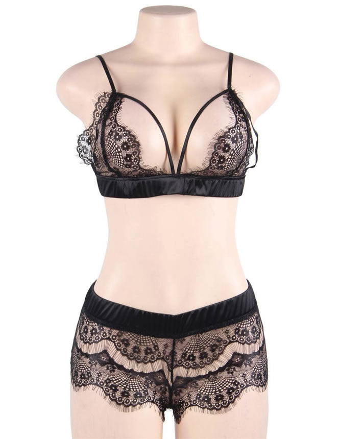 Eyelash Lace Bralette Set