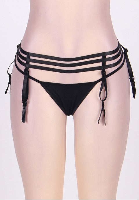 Elasticized Strappy Garter With G-string