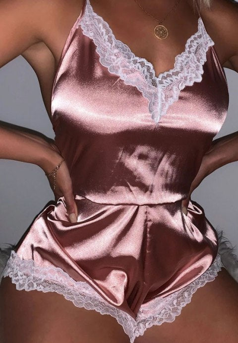 Satin & Lace Romper