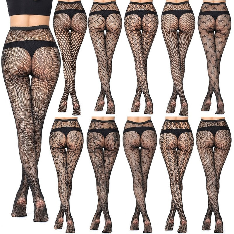 Sexy Hollow Solid Fishnet Tights