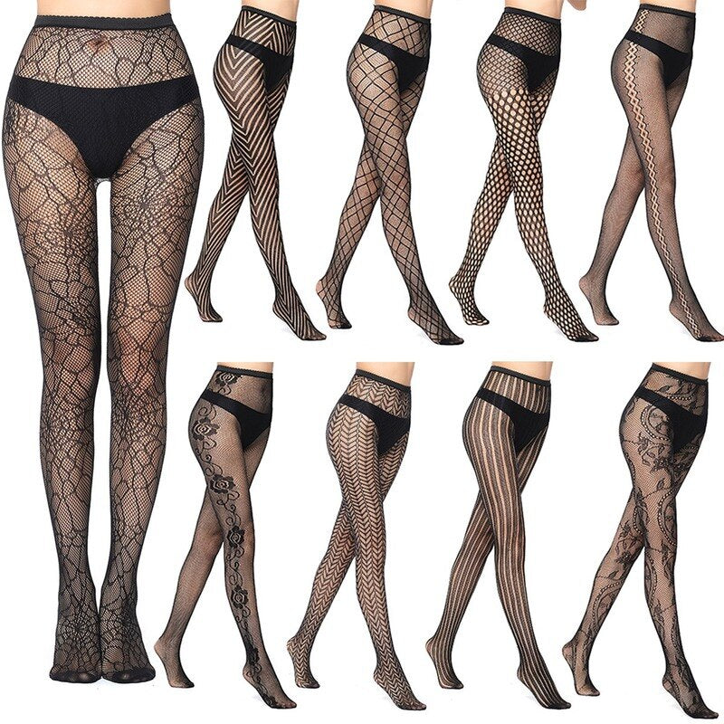 Sexy Hollow Solid Fishnet Tights